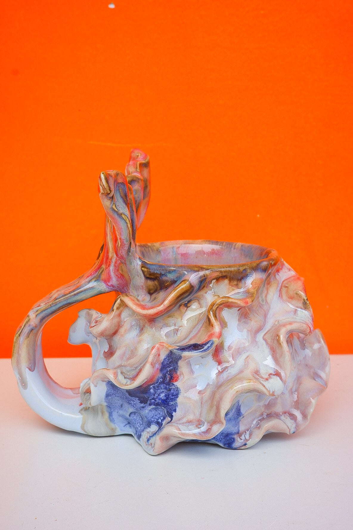 Marbled Pink Swirl Oceana Mermug