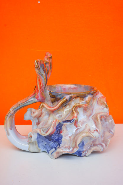 Marbled Pink Swirl Oceana Mermug