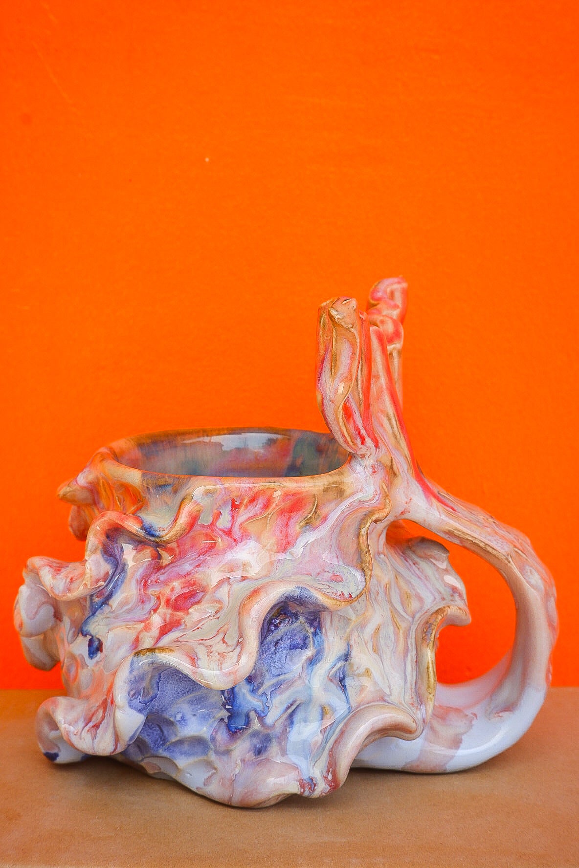 Marbled Pink Swirl Oceana Mermug