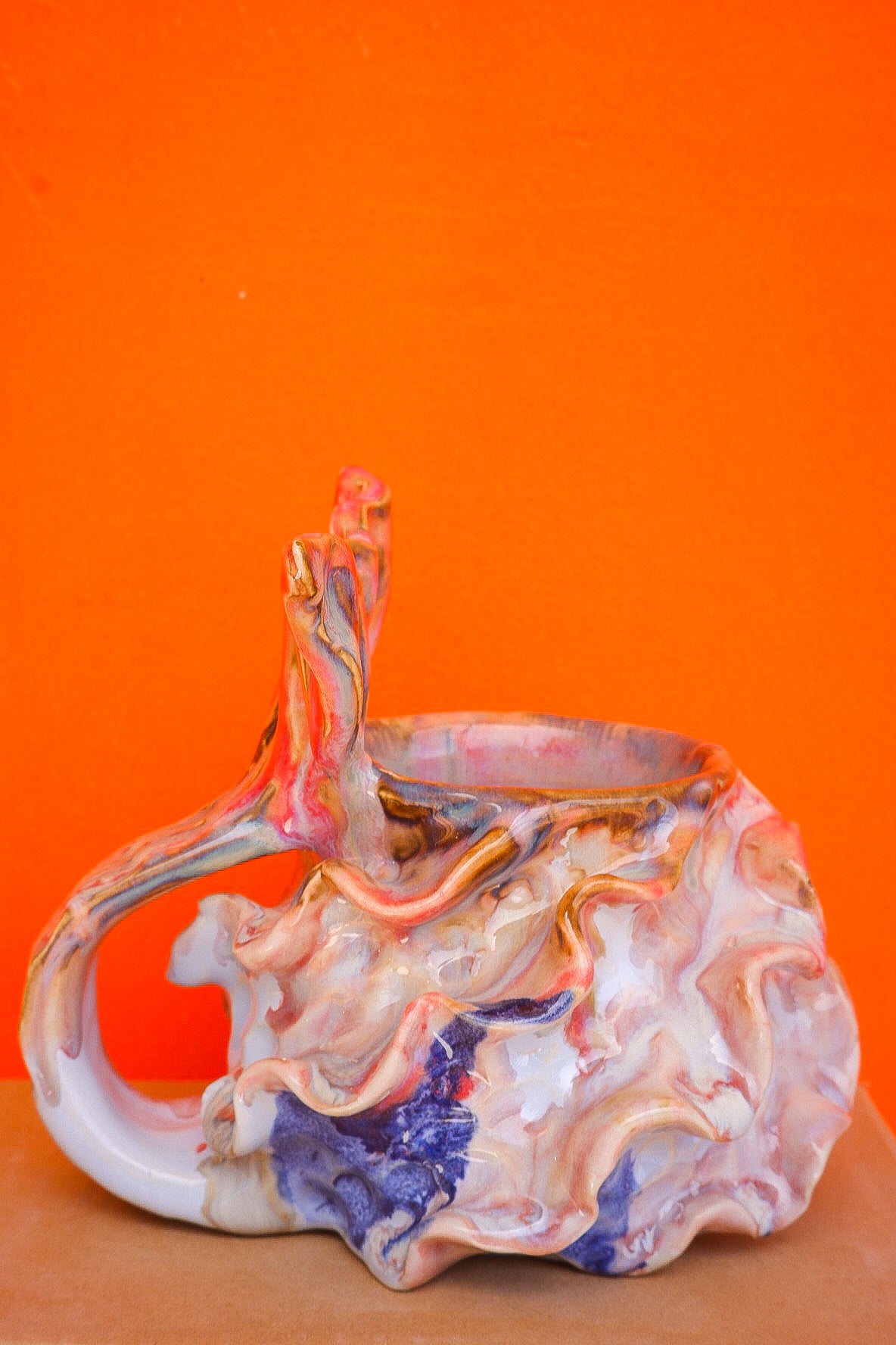 Marbled Pink Swirl Oceana Mermug