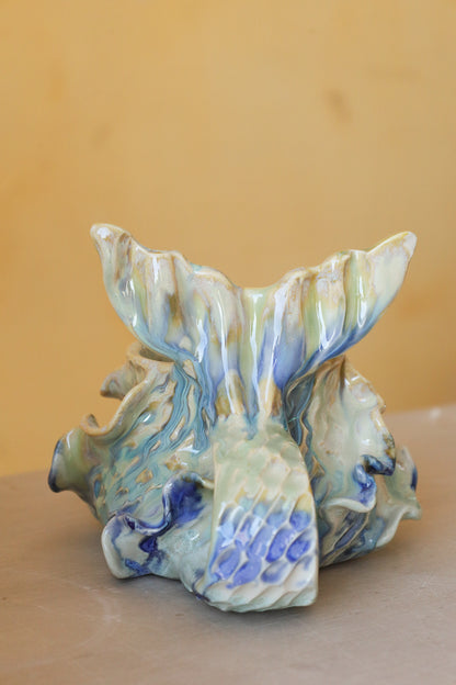 Mermug 14  (Light Jade, Teal and Cobalt Crystals)