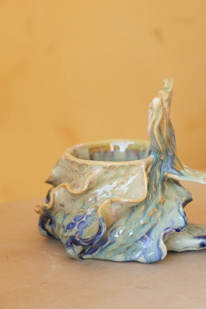 Mermug 14  (Light Jade, Teal and Cobalt Crystals)