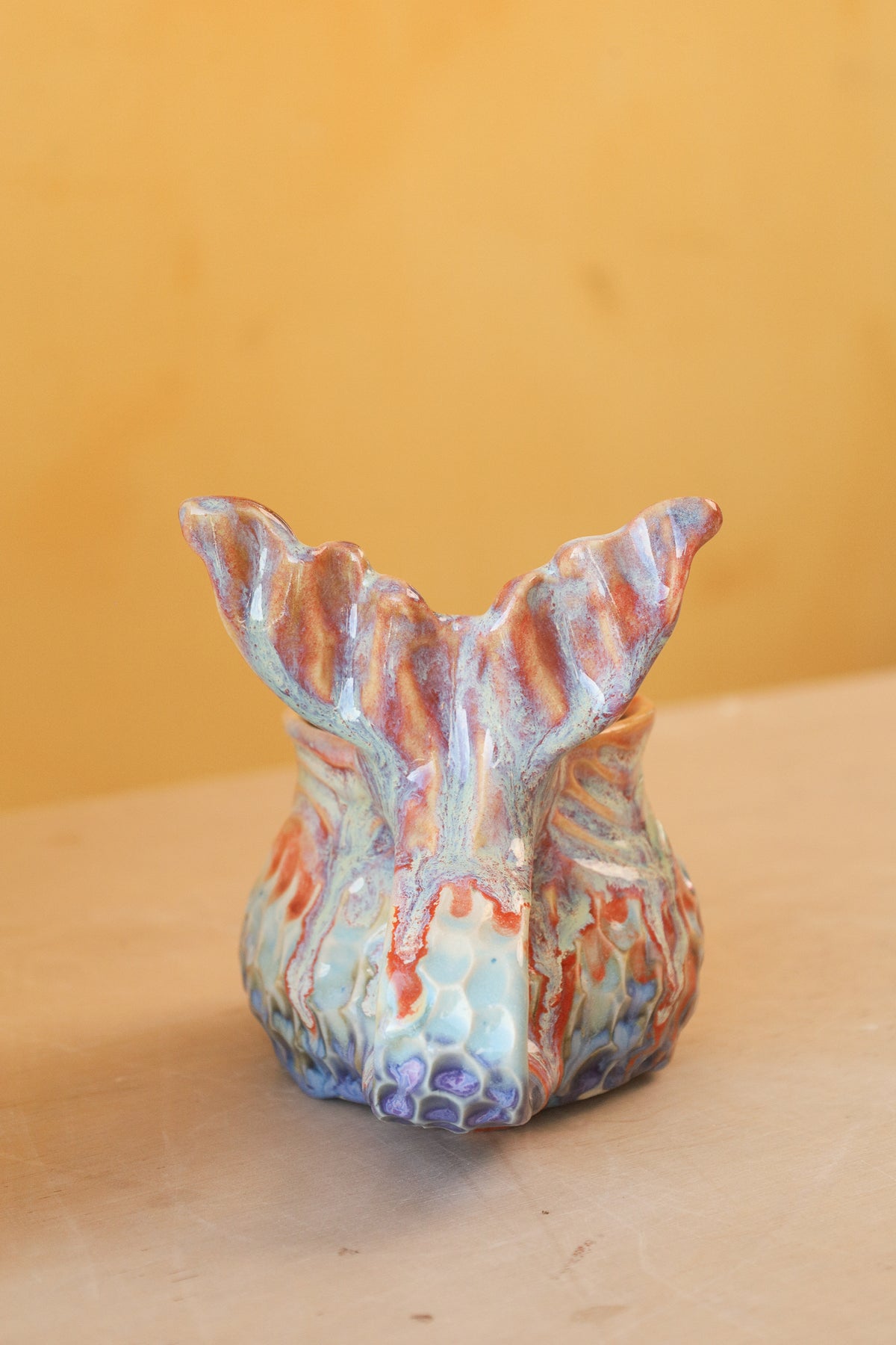 Mermug 08 (Sunset orange & Drippy blues) *Fave*