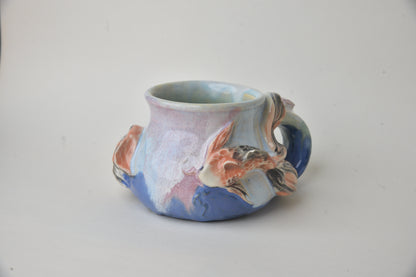 Koi Fish in Cobalt blue & Pink Pastels 01