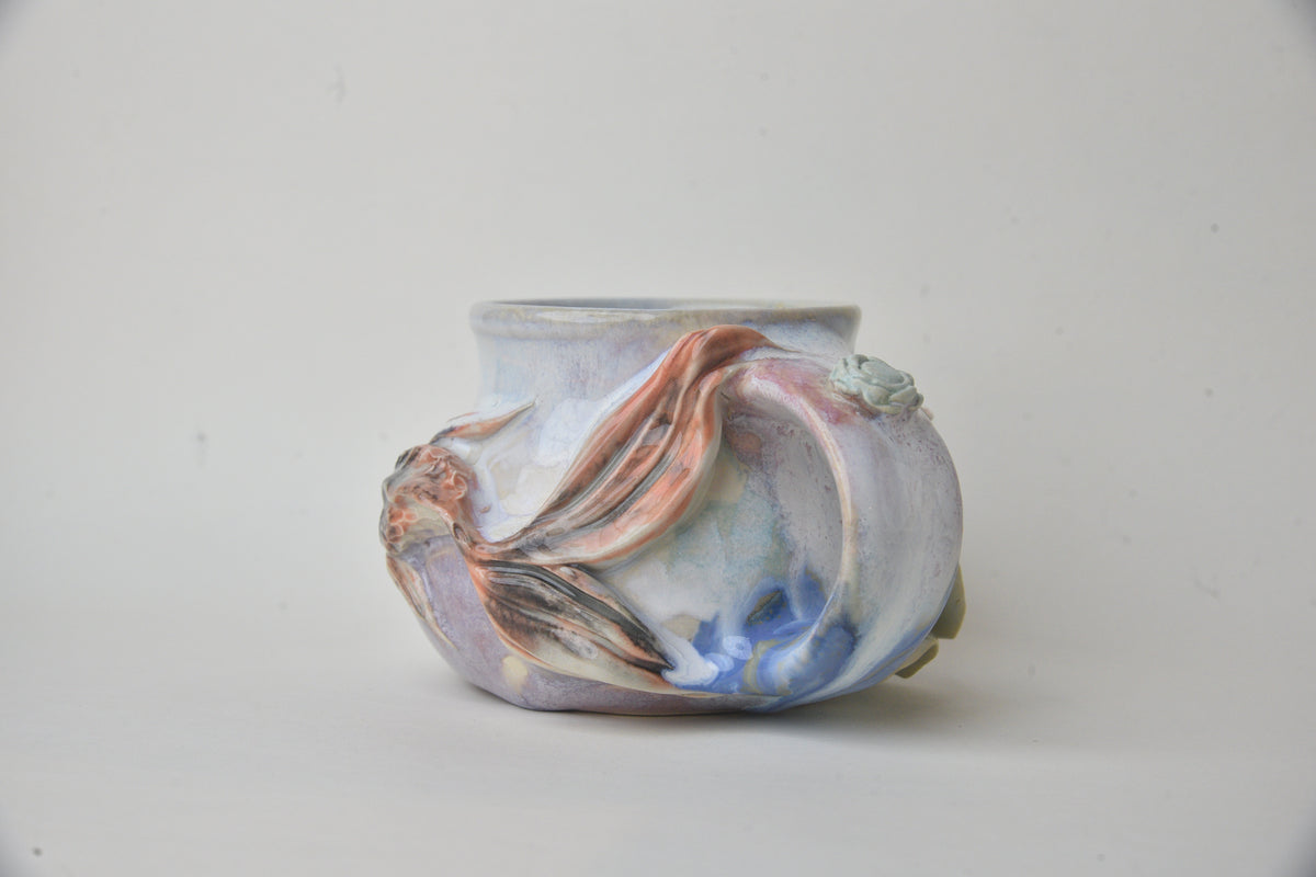 Koi Fish in Daisy blue & Pink Pastels 02