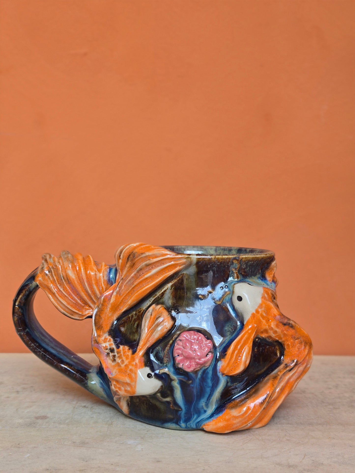 Yin yang🟠 Orange Koi with lotus bloom