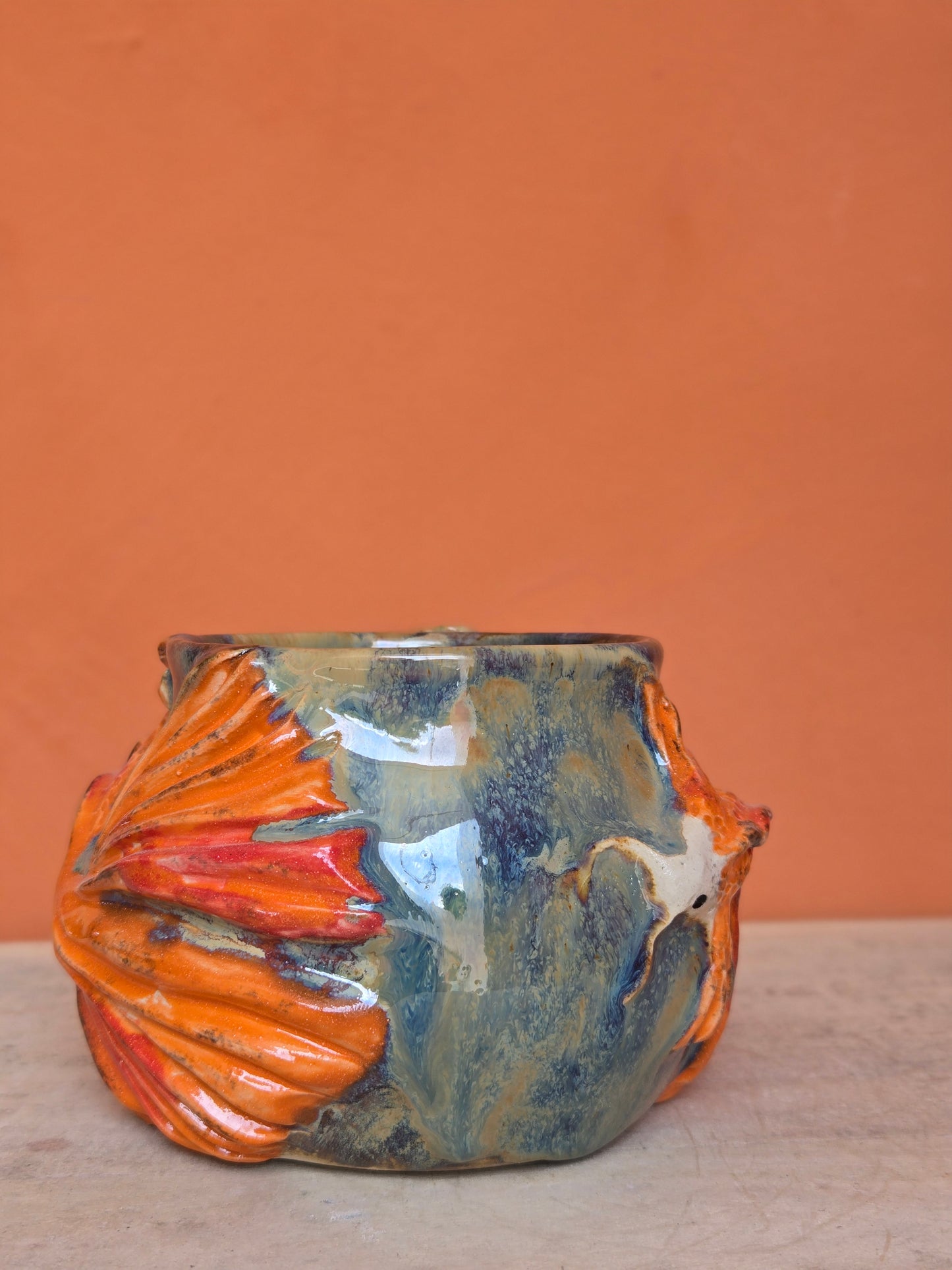 🟠🔴Orange & Red Koi with water lilies ✨️