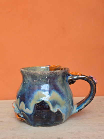 Yin yang🟠 🔴Red Koi with lotus bloom, corals and water lilies