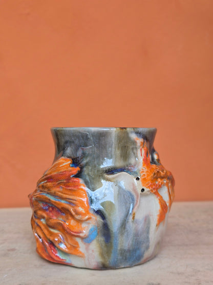 🟠 Orange Koi with lotus bloom  (disc)