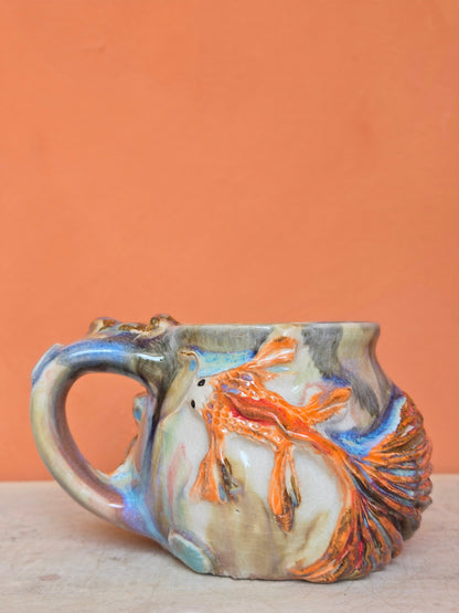 🔴 🟠 Orange & Red Koi with water lilies (discounted)