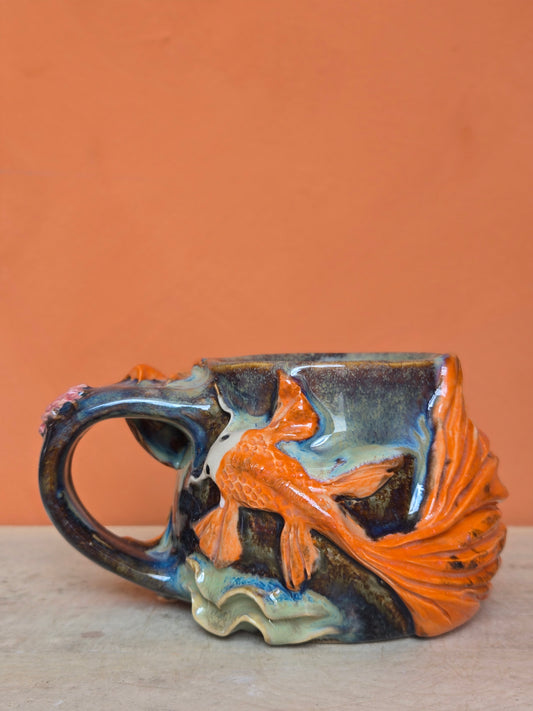 Orange Koi with lotus bloom ✨️🟠