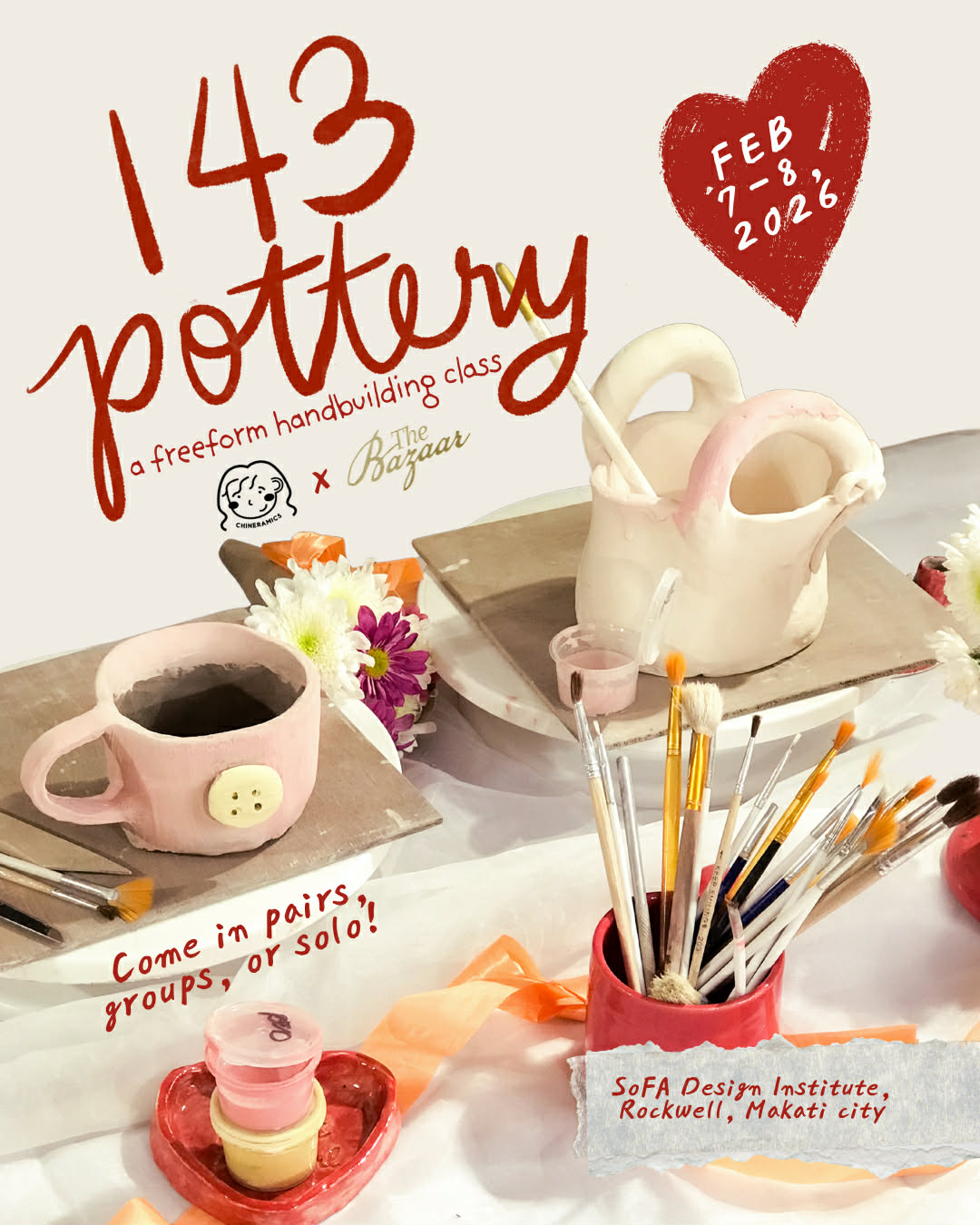 143 pottery (freeform handbuilding + painting)