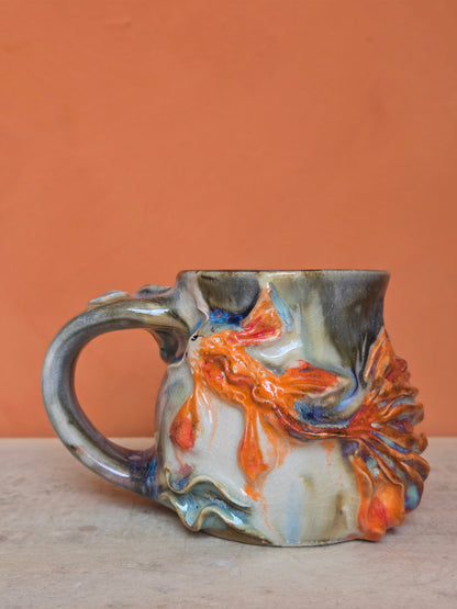 🟠 Orange Koi with lotus bloom  (disc)