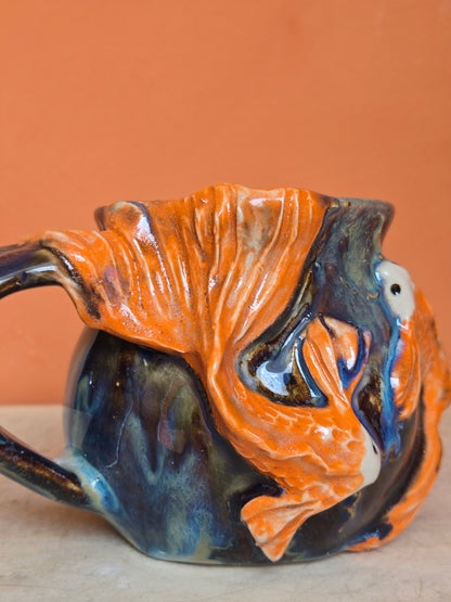 Yin yang🟠 🔴Red Koi with lotus bloom, corals and water lilies