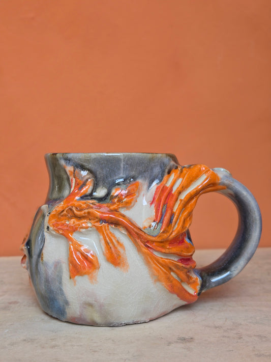 🟠 Orange Koi with lotus bloom  (disc)