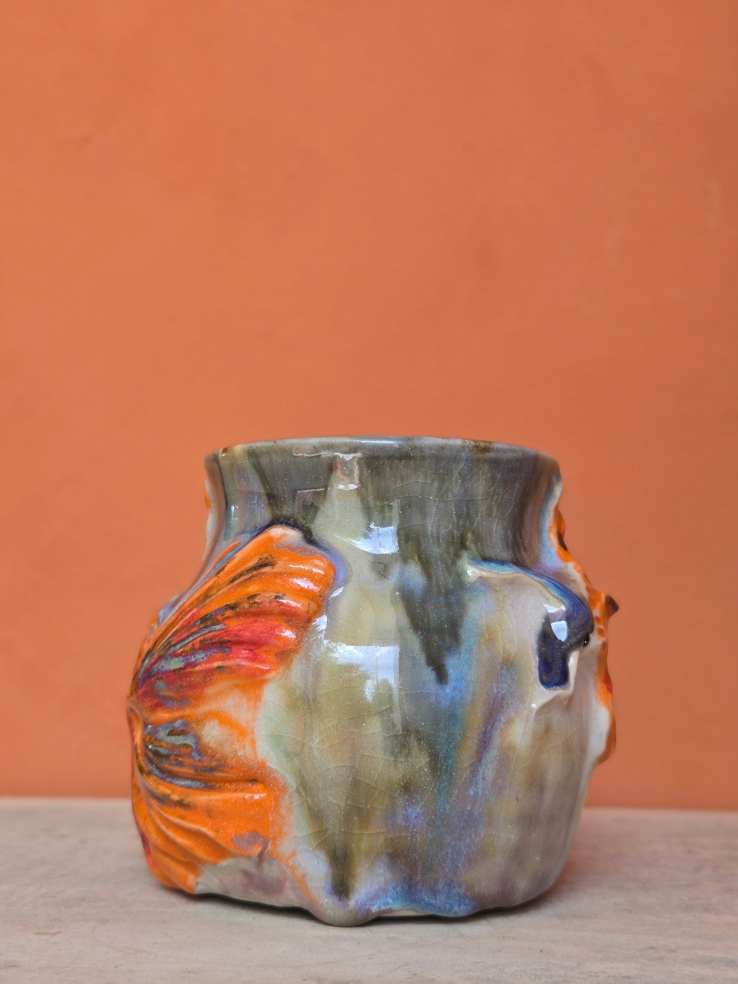 🔴 🟠 Orange & Red Koi with lotus bloom (discounted)