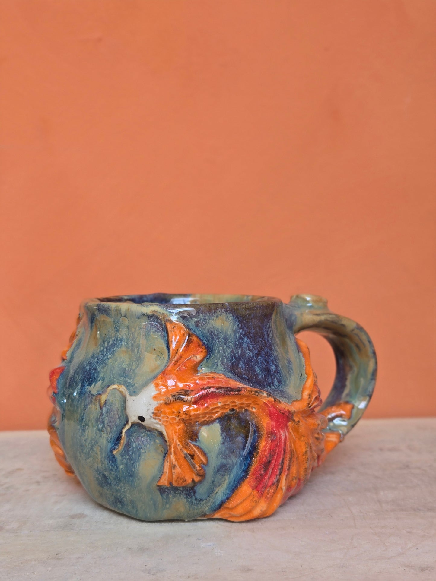 🟠🔴Orange & Red Koi with water lilies ✨️