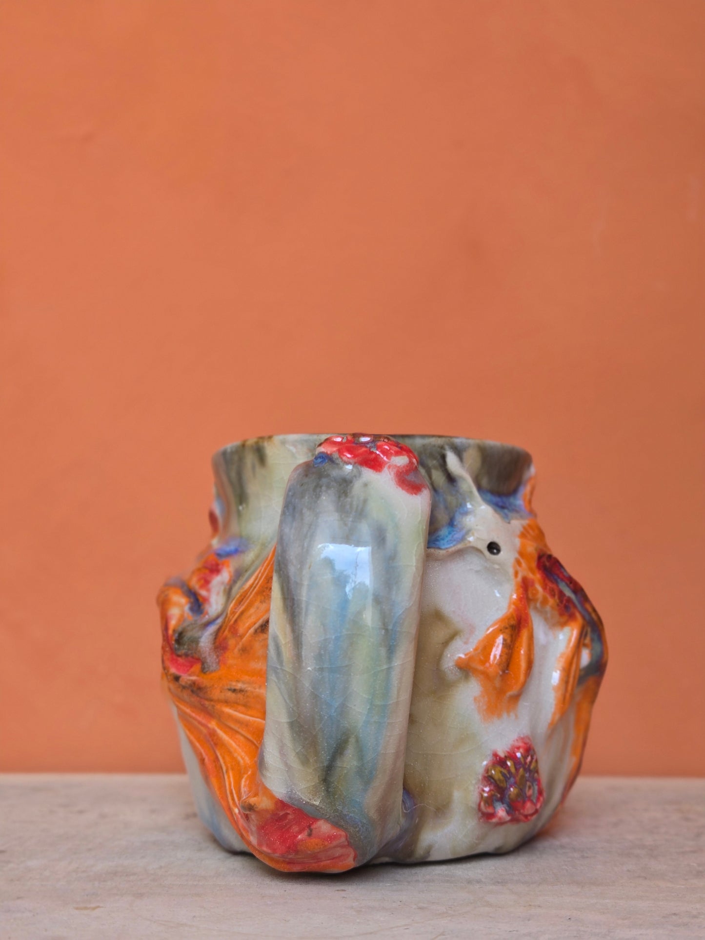 🔴 🟠 Orange & Red Koi with lotus bloom (discounted)