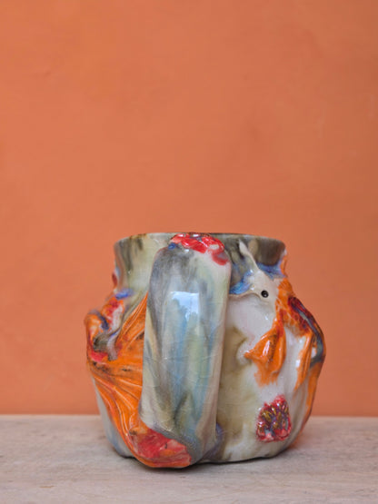 🔴 🟠 Orange & Red Koi with lotus bloom (discounted)