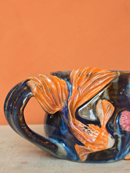 Yin yang🟠 Orange Koi with lotus bloom