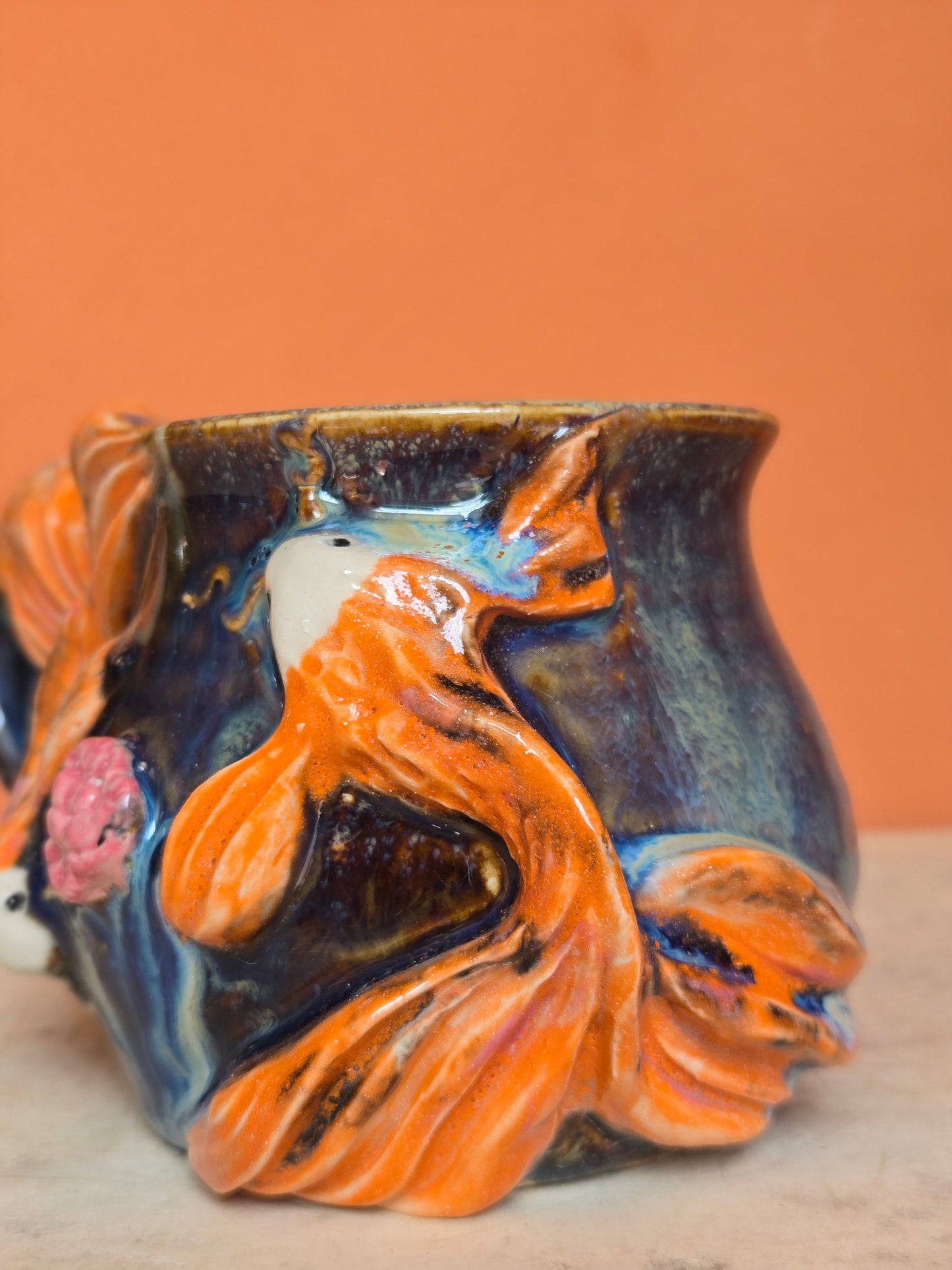 Yin yang🟠 Orange Koi with lotus bloom