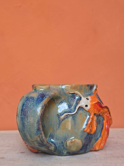 🟠🔴Orange & Red Koi with water lilies ✨️