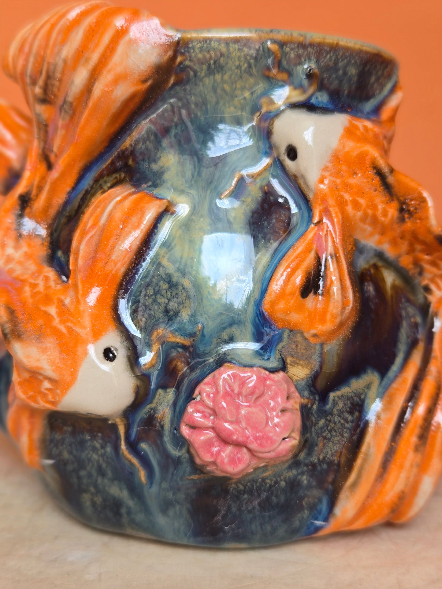 🔴yin yang with lotus bloom, corals and water lilies