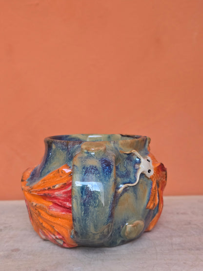 🟠🔴Orange & Red Koi with water lilies ✨️