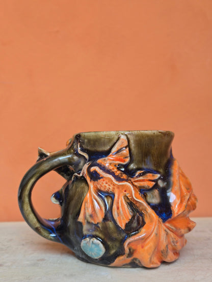 🟠 Orange Koi with water lily (discounted)