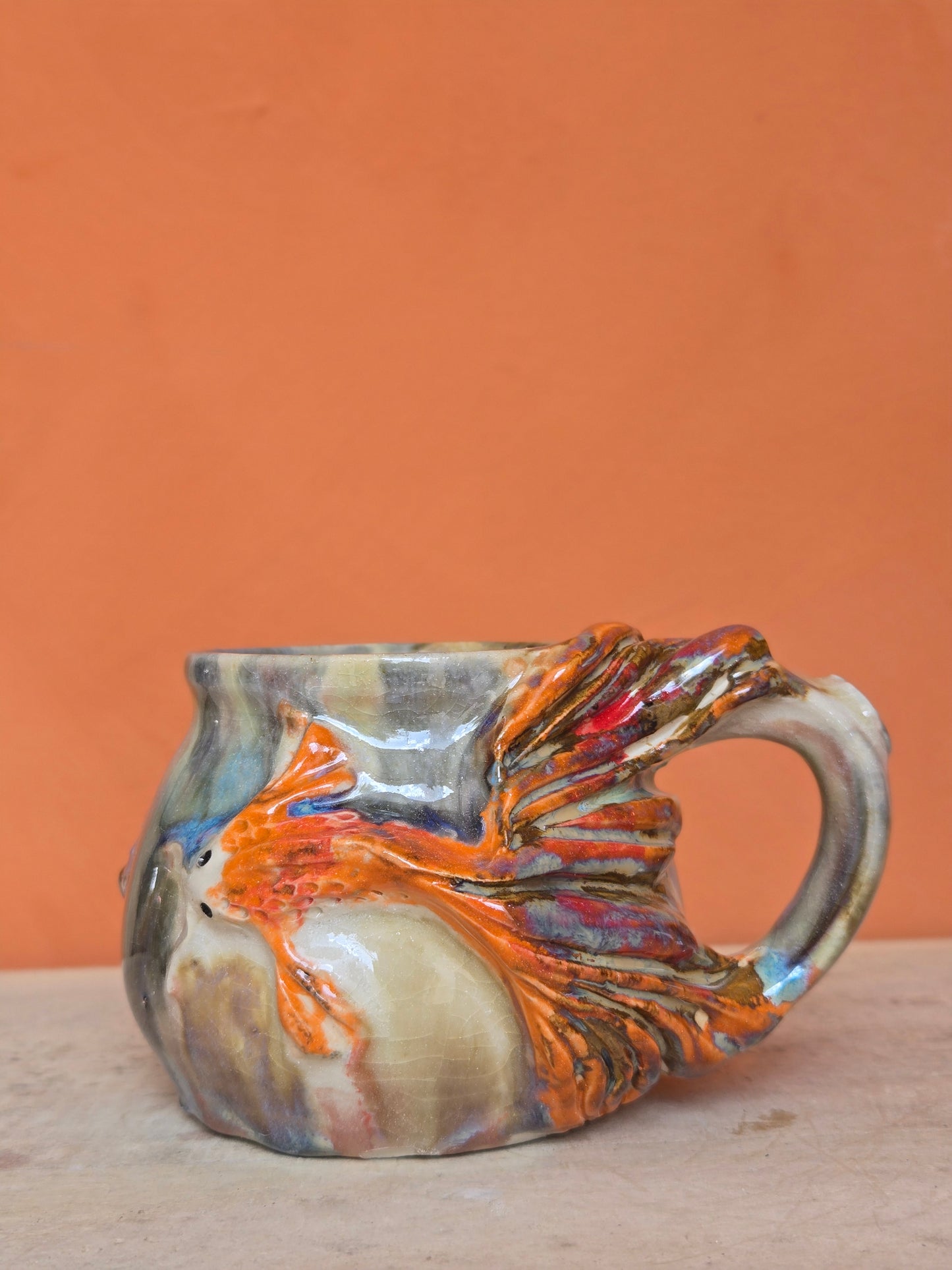 🔴 🟠 Orange & Red Koi with water lilies (discounted)