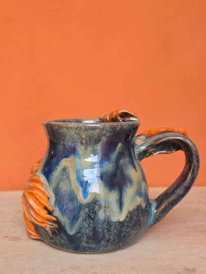 🔴yin yang with lotus bloom, corals and water lilies