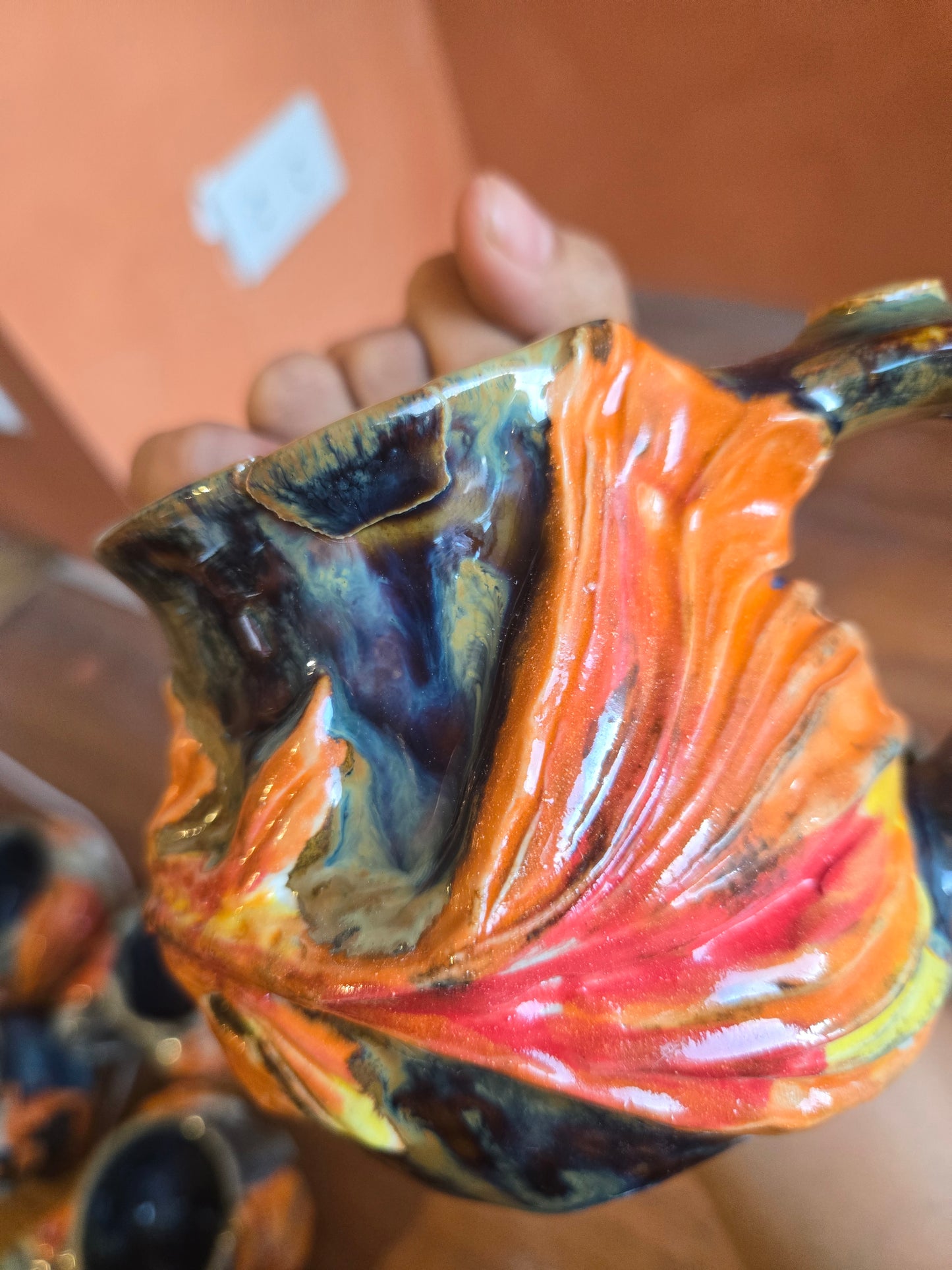 🟡 🟠 Orange & Gold Koi with water lilies  (discounted)