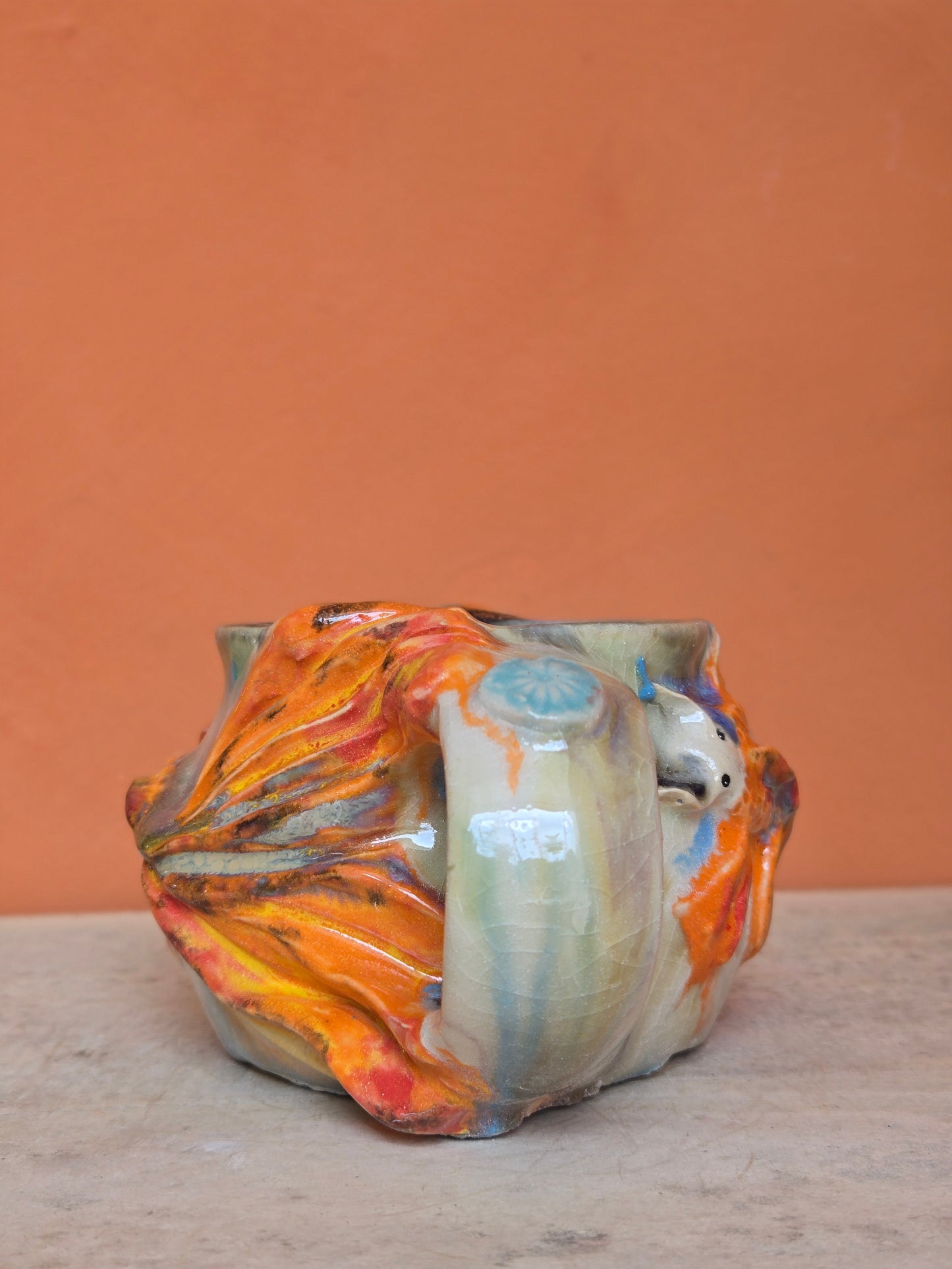 🔴 🟠 Orange & Red Koi with water lilies (discounted)